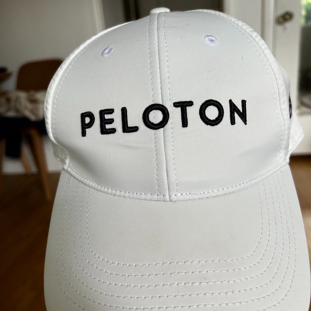 PELOTON White Tech Baseball Hat - Good Condition